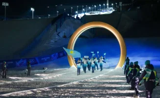 Казахстанцы на церемонии открытия XXV зимних Олимпийских игр в Италии